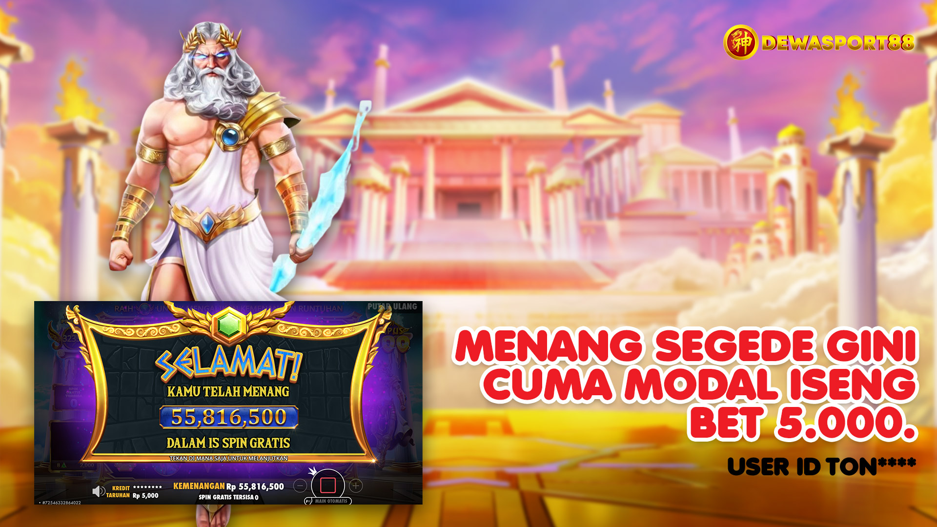 Bukti Nyata Menang Besar di Gates of Olympus 1000 Pragmatic Play